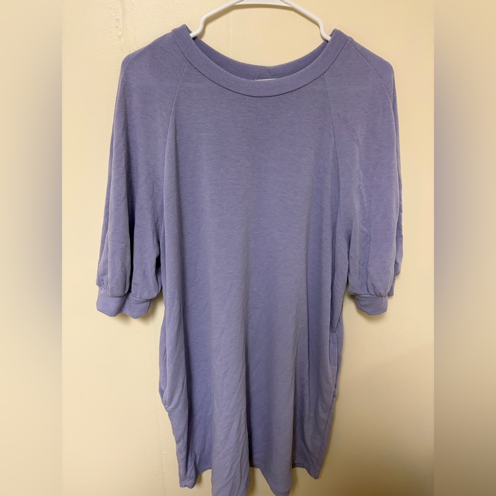 Lavender Puff Sleeve Tshirt Dress